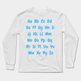 British english alphabet inblue Long Sleeve T-Shirt